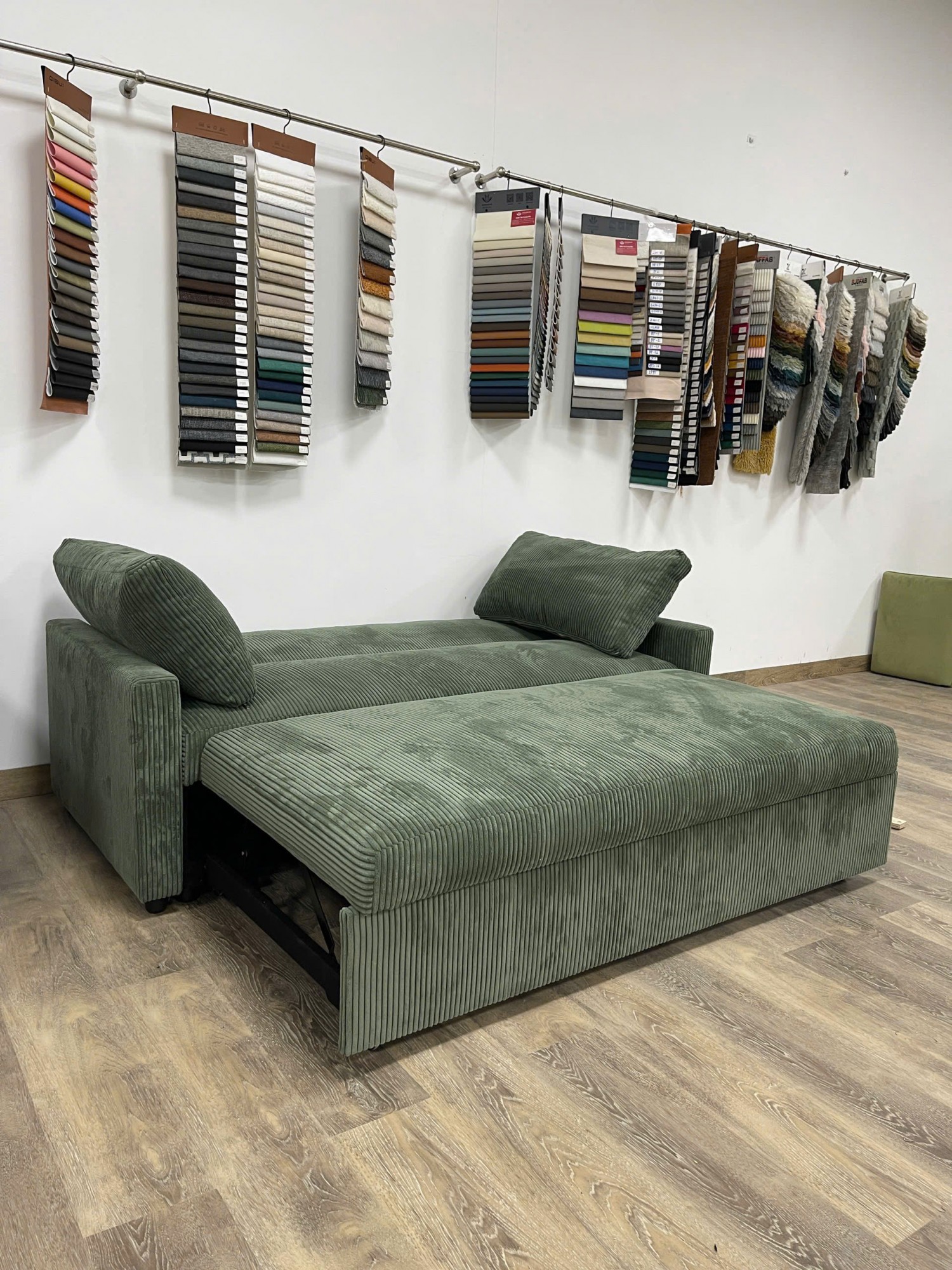 SOFA BED 1M8 VẢI GÂN XANH - ảnh 1